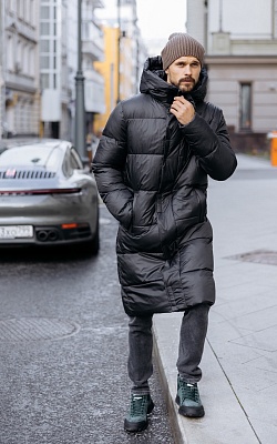 Стильная теплая зимняя длинная куртка 